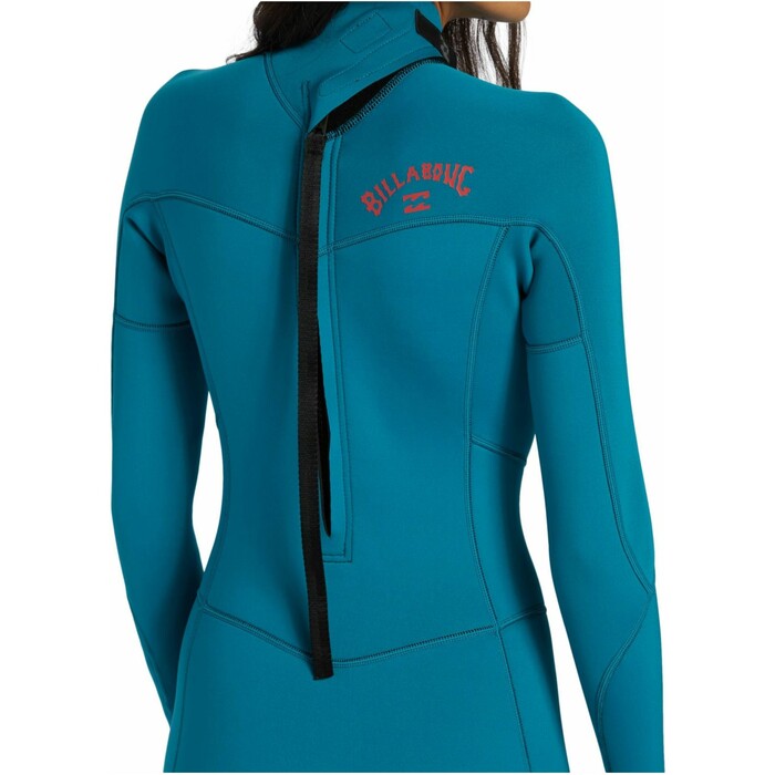 2024 Billabong Mujer Foil 3/2mm Flatlock Back Zip Neopreno ABJW100183 - Marine